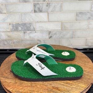 Reef Mulligan II Men's Golf-Themed Faux Grass Flip Flops NWOT